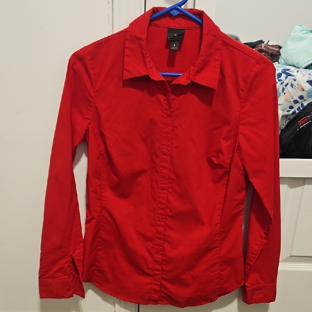 Worthington Red Button Up Top